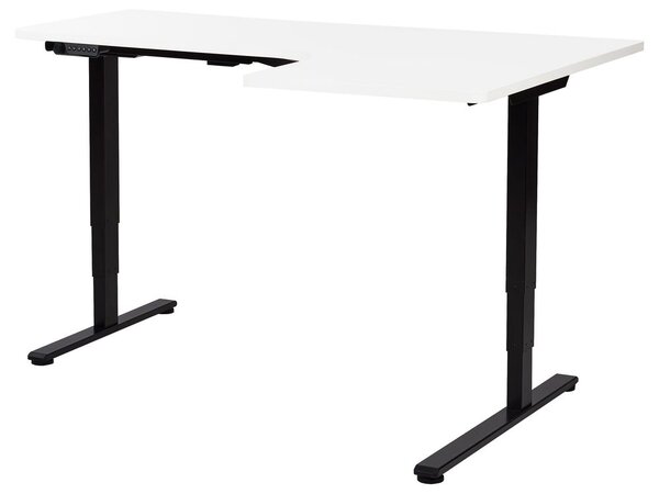 Elektromosan állítható sarokasztal DESTINES Fehér/fekete 160 cm 109 cm Jobb oldali