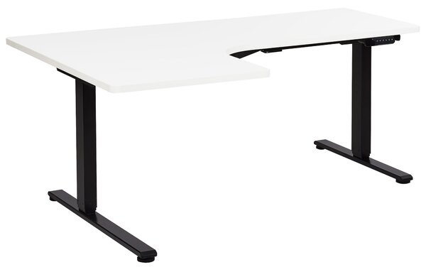 Elektromosan állítható sarokasztal DESTINES Fehér/fekete 160 cm 109 cm Bal oldali