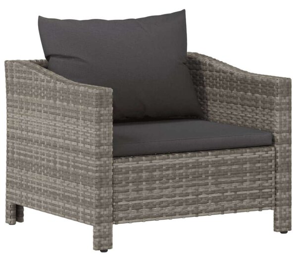 VidaXL 7 részes szürke polyrattan kerti ülőgarnitúra párnákkal