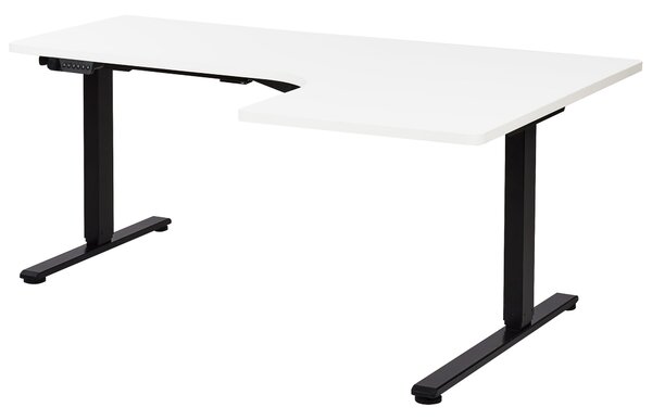 Elektromosan állítható sarokasztal DESTINES Fehér/fekete 160 cm 109 cm Jobb oldali
