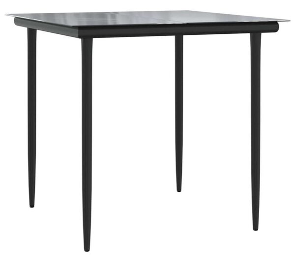 VidaXL 5 részes Kerti Étkezőgarnitúra - Fekete Polyrattan