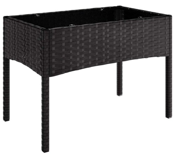 VidaXL Kerti Ülőgarnitúra - 4 részes - Fekete Polyrattan