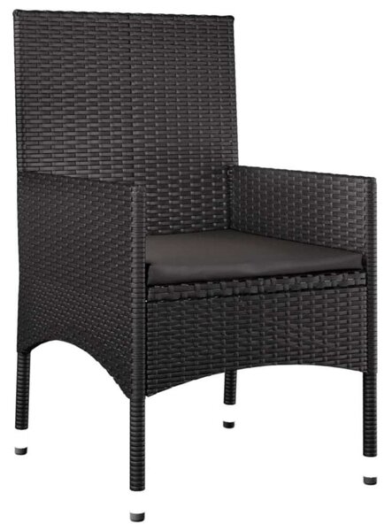 VidaXL Kerti Ülőgarnitúra - 4 részes - Fekete Polyrattan