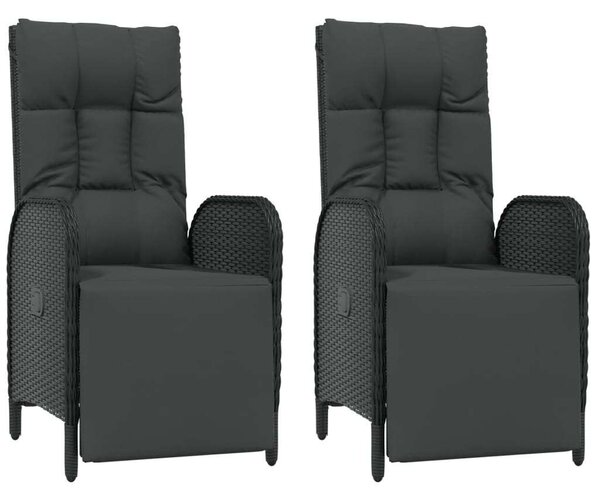VidaXL 5 részes Kerti Étkezőgarnitúra - Fekete Polyrattan