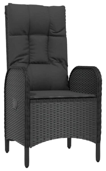 VidaXL 5 részes Kerti Étkezőgarnitúra - Fekete Polyrattan