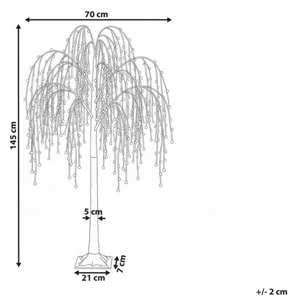 Kültéri dekoráció LED NILLAKA Fa 145 cm Ezüst