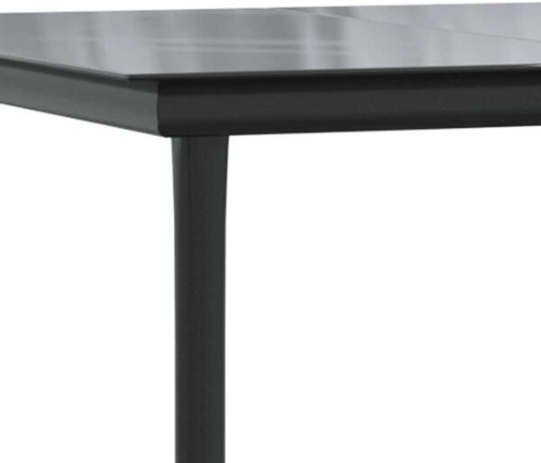 VidaXL 5 részes Kerti Étkezőgarnitúra - Fekete Polyrattan