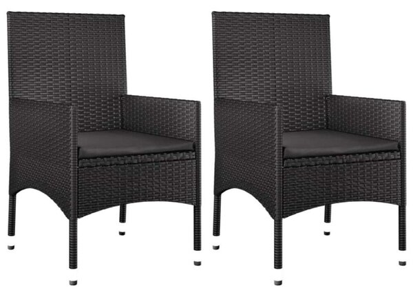 VidaXL Kerti Ülőgarnitúra - 4 részes - Fekete Polyrattan