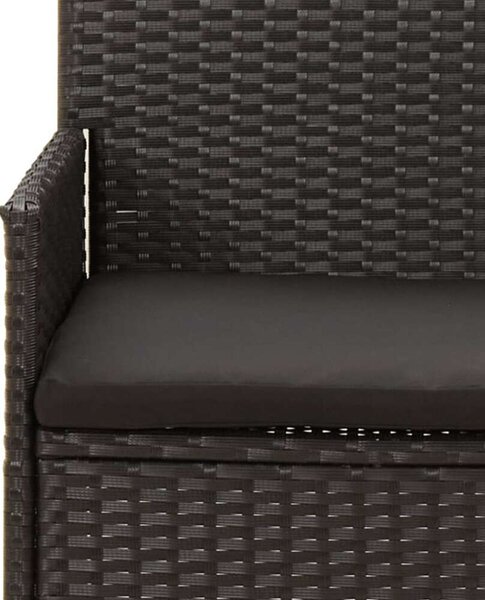 VidaXL Kerti Ülőgarnitúra - 4 részes - Fekete Polyrattan