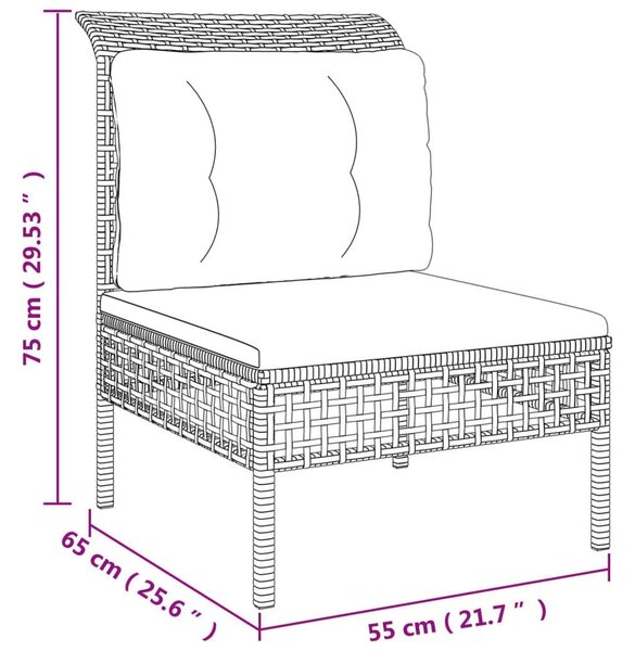 VidaXL Polyrattan Kerti Ülőgarnitúra - 6 részes - Szürke
