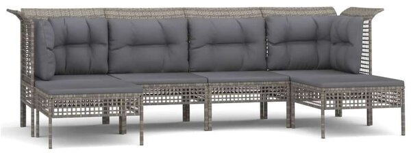 VidaXL Polyrattan Kerti Ülőgarnitúra - 6 részes - Szürke