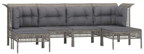 VidaXL Polyrattan Kerti Ülőgarnitúra - 6 részes - Szürke