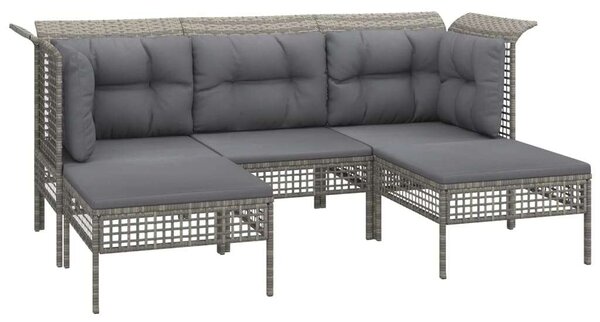 VidaXL Polyrattan Kerti Ülőgarnitúra - 6 részes - Szürke