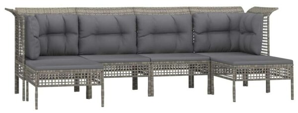 VidaXL Polyrattan Kerti Ülőgarnitúra - 6 részes - Szürke