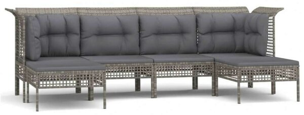 VidaXL Polyrattan Kerti Ülőgarnitúra - 6 részes - Szürke