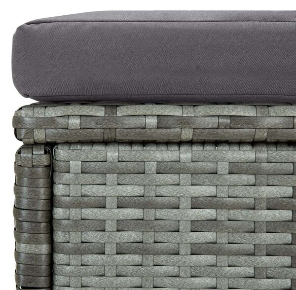 VidaXL 6 részes szürke polyrattan kerti bútorszett párnákkal