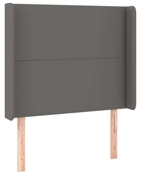 VidaXL Szürke Műbőr Rugós Ágy - 90x190 cm