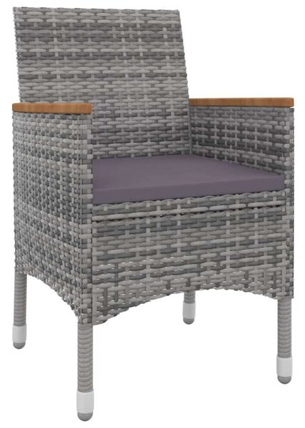 VidaXL 5 részes polyrattan és üveg kerti étkezőgarnitúra párnákkal