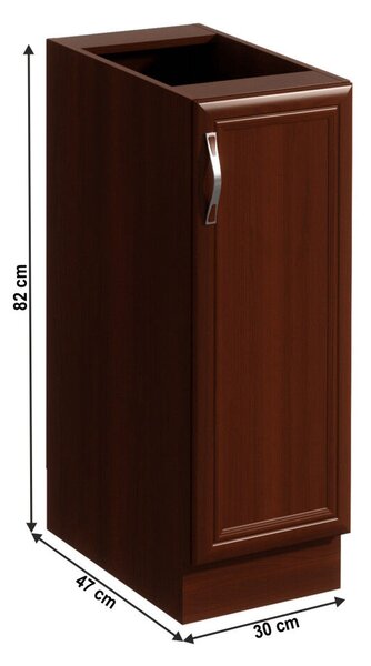 Alsószekrény D30, jobbos, dió Milano, SICILIA
