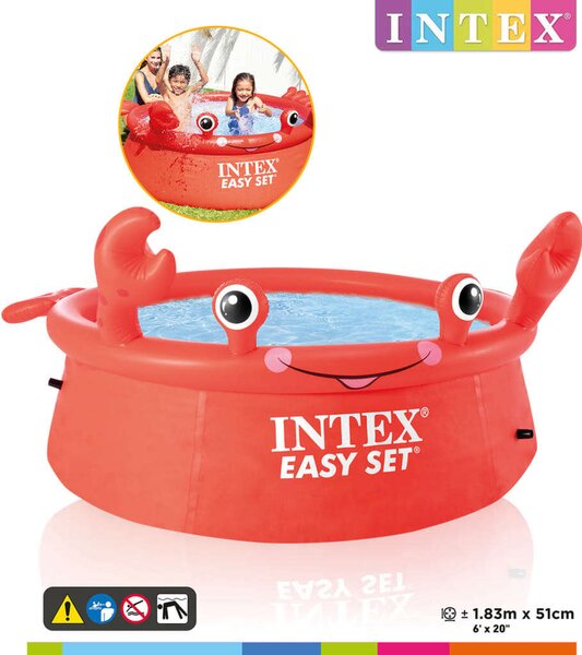 Intex "Easy Set" vidám rákmintás felfújható medence 183 x 51 cm