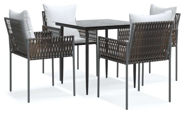 VidaXL Kerti Étkezőgarnitúra - 5 részes - Polyrattan