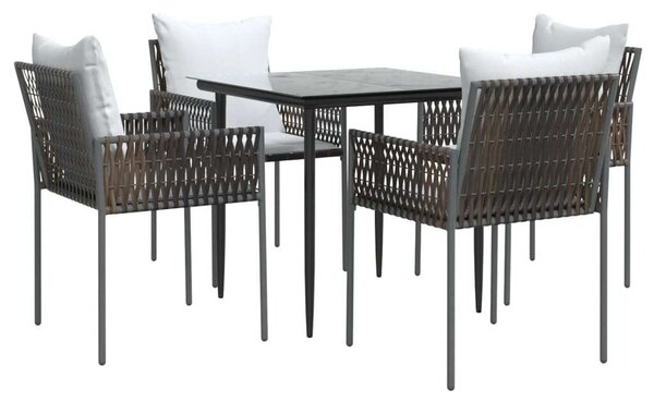 VidaXL Kerti Étkezőgarnitúra - 5 részes - Polyrattan