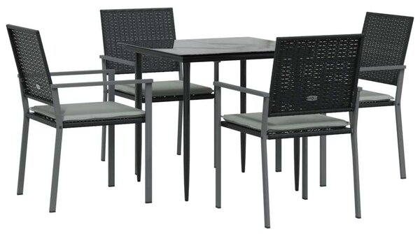 VidaXL Kerti Étkezőgarnitúra - 5 részes - Polyrattan és Acél