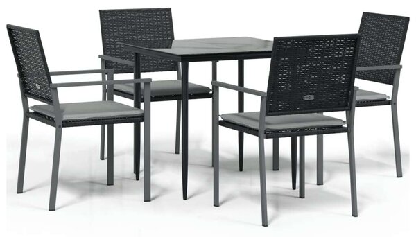 VidaXL Kerti Étkezőgarnitúra - 5 részes - Polyrattan és Acél