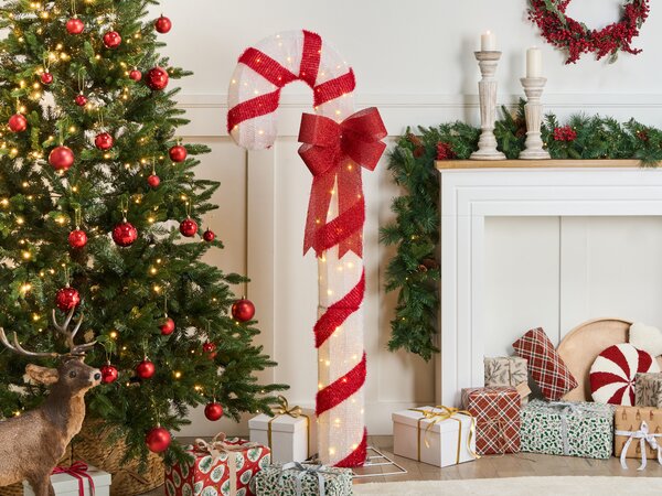Kültéri dekoráció LED ALARNI Cukorbot 150 cm Piros