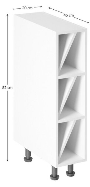 Alsószekrény, fehér, AURORA D20W