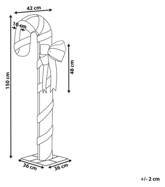 Kültéri dekoráció LED ALARNI Cukorbot 150 cm Piros