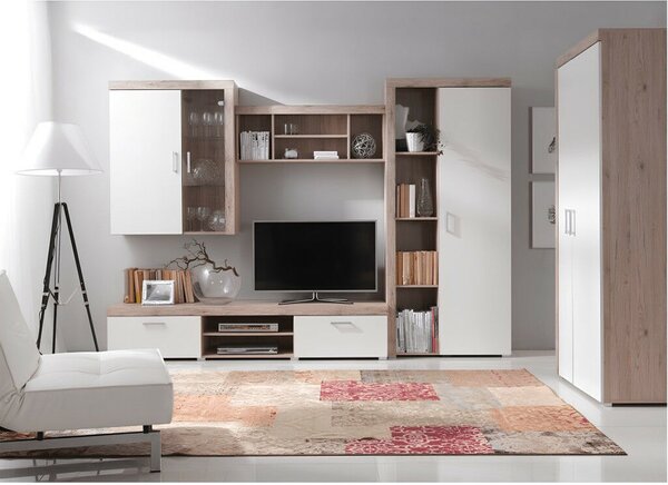 Vitrines faliszekrény, san marino/cream, CHERIS 4