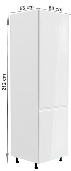 Élelmiszer szekrény, fehér/fehér extra magasfényű, jobbos, AURORA D60R