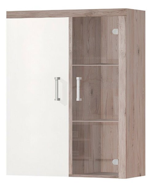 Vitrines faliszekrény, san marino/cream, CHERIS 4