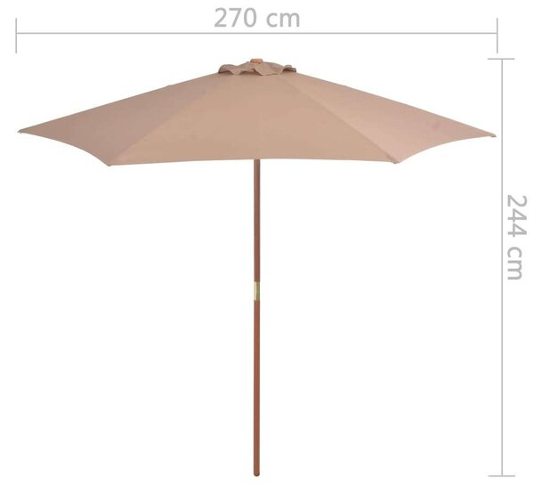 VidaXL Kültéri Napernyő - Bézs - 270 cm