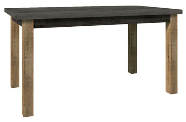 Étkezőasztal, nyitható, tölgy lefkas sötét/smooth szürke, 160-203x90 cm, MONTANA STW