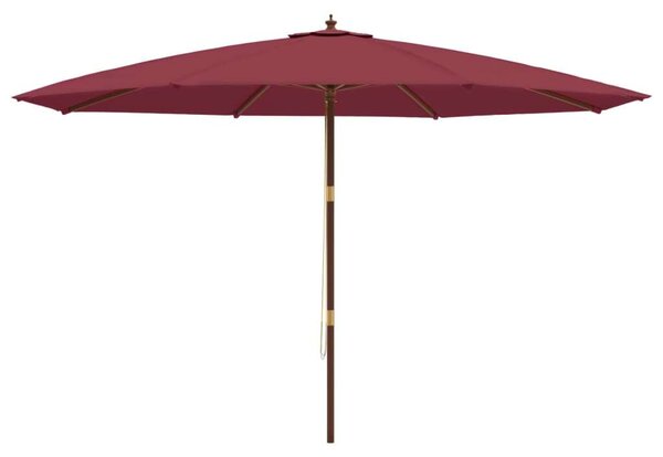 VidaXL bordó kerti napernyő fa rúddal 400 x 273 cm