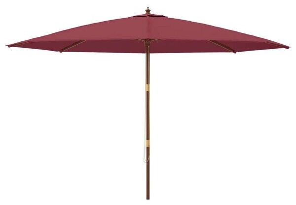 VidaXL bordó kerti napernyő fa rúddal 400 x 273 cm