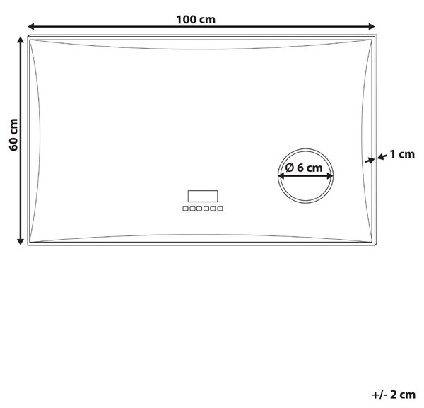 LED fürdőszobai tükör ONLAY 100 cm 60 cm Ezüst