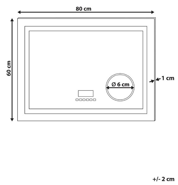 LED fürdőszobai tükör THAIX 80 cm 60 cm Ezüst