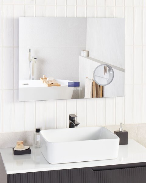 LED fürdőszobai tükör MONTARON 80 cm 60 cm Ezüst