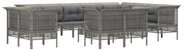 VidaXL Polyrattan Kerti Ülőgarnitúra - 13 részes - Szürke
