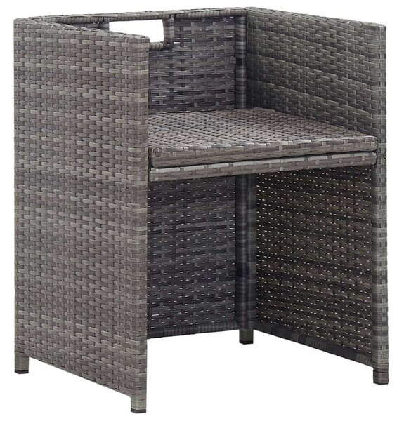 VidaXL Polyrattan Kerti Étkezőgarnitúra - 12 Személyes - Antracit Szürke