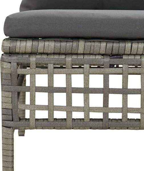 VidaXL 7 részes szürke polyrattan kerti ülőgarnitúra párnákkal