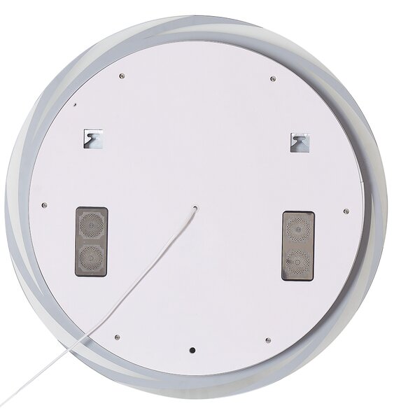 LED fürdőszobai tükör TANAY 60 cm 60 cm Beépített Bluetooth Hangszóróval Ezüst