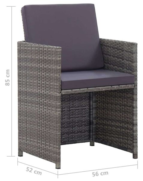 VidaXL Polyrattan Kerti Étkezőgarnitúra - 12 Személyes - Antracit Szürke