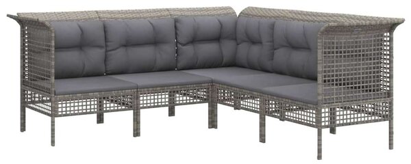 VidaXL 9 részes szürke polyrattan kerti ülőgarnitúra párnákkal
