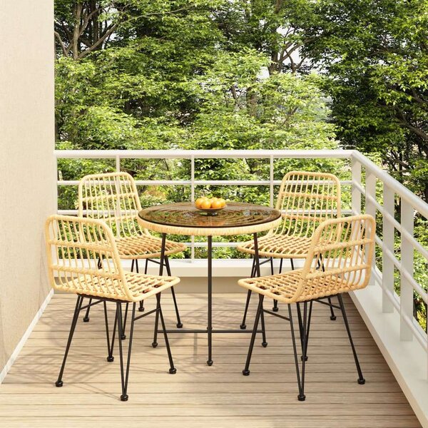 VidaXL Polyrattan Kerti Étkezőgarnitúra - 5 részes