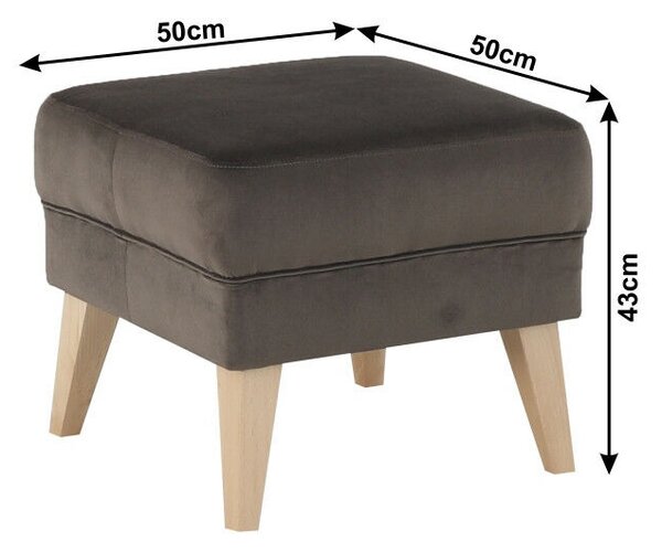 Puff, taupe-szürke-barna/bükk, RODEZA