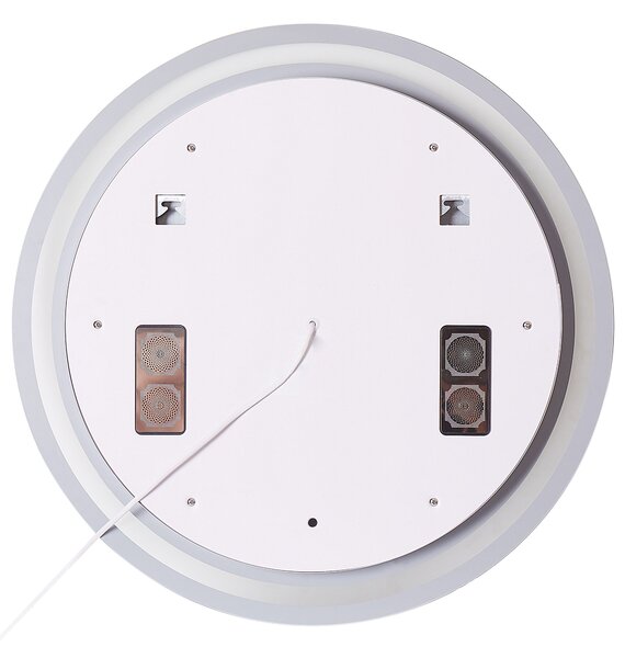 LED fürdőszobai tükör BROGNON 60 cm 60 cm Beépített Bluetooth Hangszóróval Ezüst